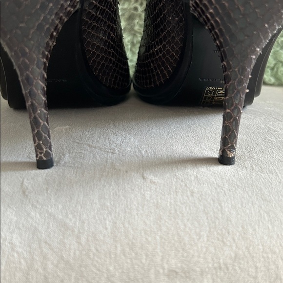 Balenciaga Snakeskin Open Toe Slingback Heels - Picture 6 of 17
